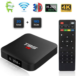 TUREWELL T95 S1 Android TV Box, Android 7.1 tv Box Amlogic S905W Quad Core 2GB RAM 16GB ROM Media Player with Digital Display HDMI HD 4K Ethernet WiFi 2.4GHz