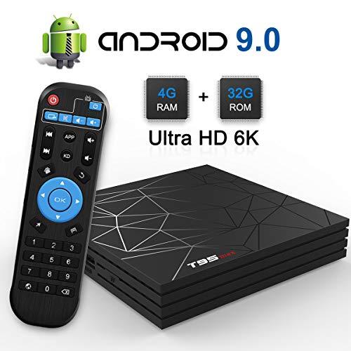 TV Box, TUREWELL T95 Max Android 9.0 TV Box Chip H6 Quad-core Cortex-A53 4GB RAM 32GB ROM Smart TV Box Support 3D 6K Ultra HD H.265 2.4GHz WiFi Ethernet HDMI