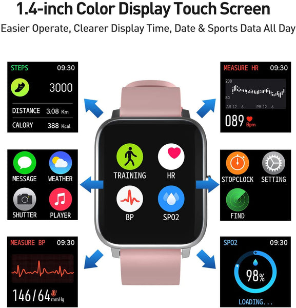 1.4 inch color display touch screen smart watch
