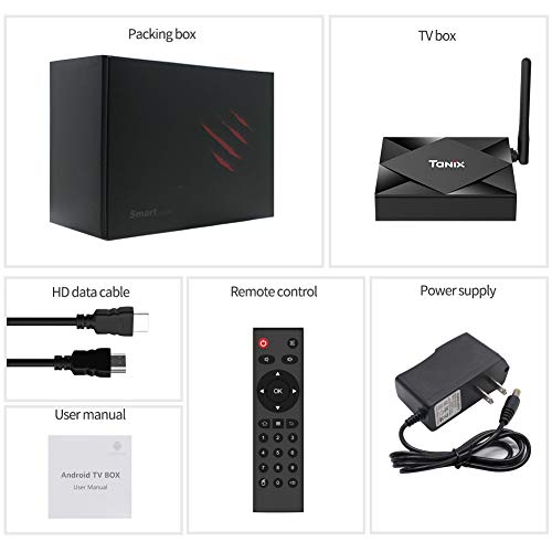 TUREWELL TV Box 9.0, T95 Max Android TV Box Chip H6 Quad-core Cortex-A53  4GB RAM 32GB ROM Smart TV Box 3D 6K Ultra HD H.265 2.4GHz WiFi Ethernet