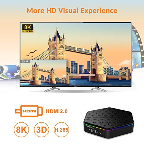 TV Box Android 9.0, TUREWELL T95Z Plus 4GB RAM 64GB ROM Android TV Box Amlogic S905X3 Quad-Core 64Bits Dual WiFi 2.4G/5GHz Bluetooth 4.0 3D 8K Ultra HD H.265 USB 3.0 Smart Media Player