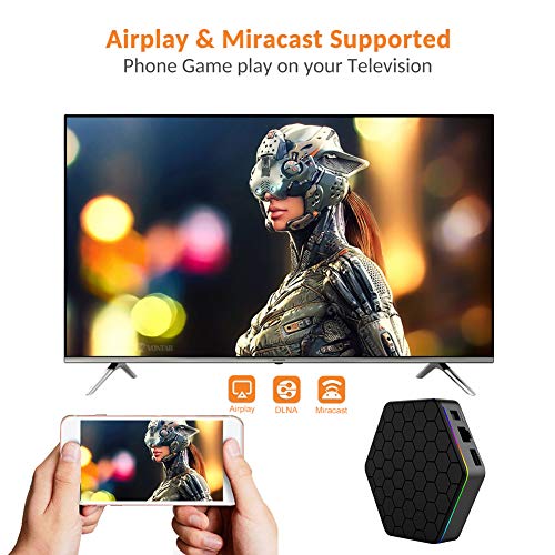 TV Box Android 9.0, TUREWELL T95Z Plus 4GB RAM 64GB ROM Android TV Box Amlogic S905X3 Quad-Core 64Bits Dual WiFi 2.4G/5GHz Bluetooth 4.0 3D 8K Ultra HD H.265 USB 3.0 Smart Media Player