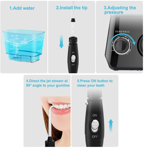 water flosser operate measure