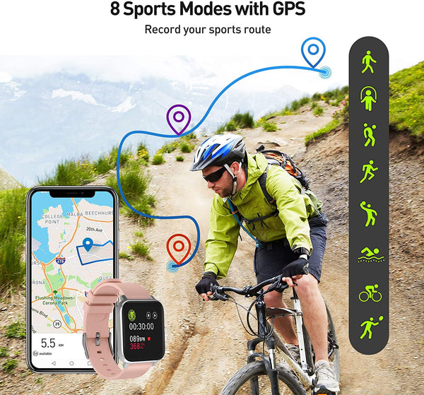 8 sport modes with GPS smart watch