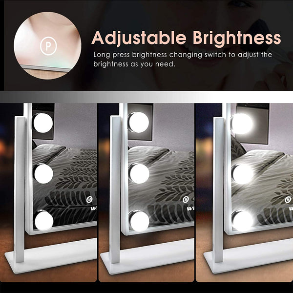 Adjustable brightness makeup mirror