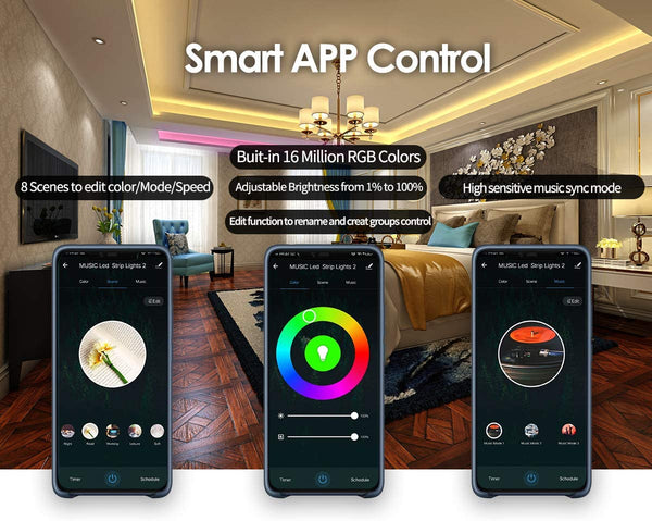 smart app control led strip lights