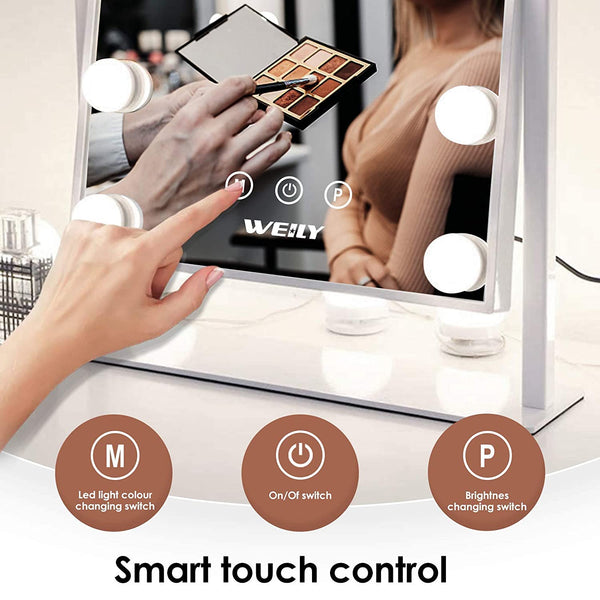 smart touch control makeup mirror